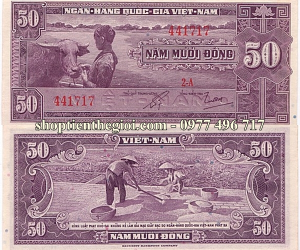 Tiền xưa Việt Nam 50 đồng năm 1955